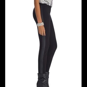 White House Black Market Leather Stripe Leggings